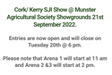 Cork Kerry Branch Show Wednesday 21st Sept
